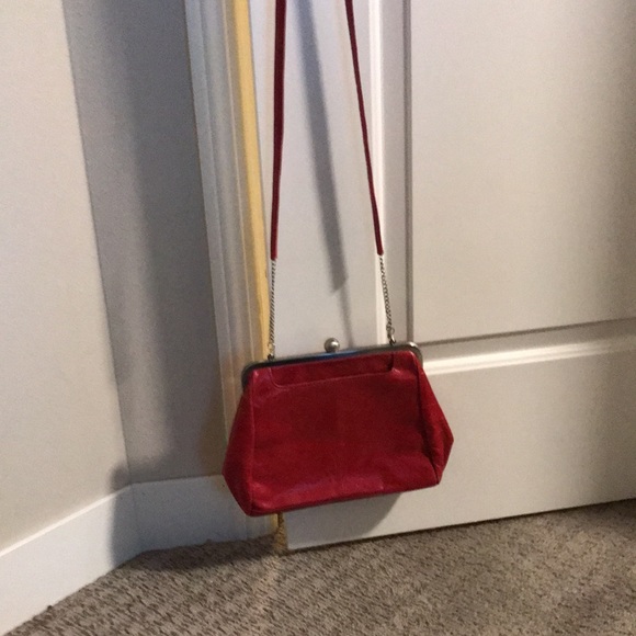 Hobo cross body purse, darling details, beautiful red color with silver trim! - Picture 6 of 9